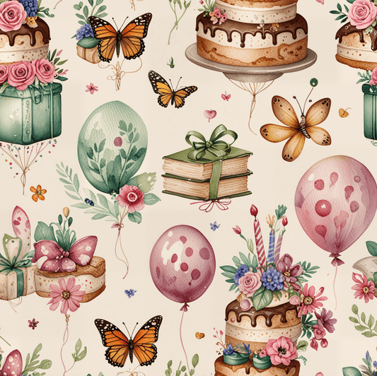 Charming Botanical Birthday Gift Wrap