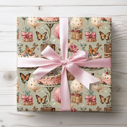 Charming Birthday Butterfly Gift Wrap