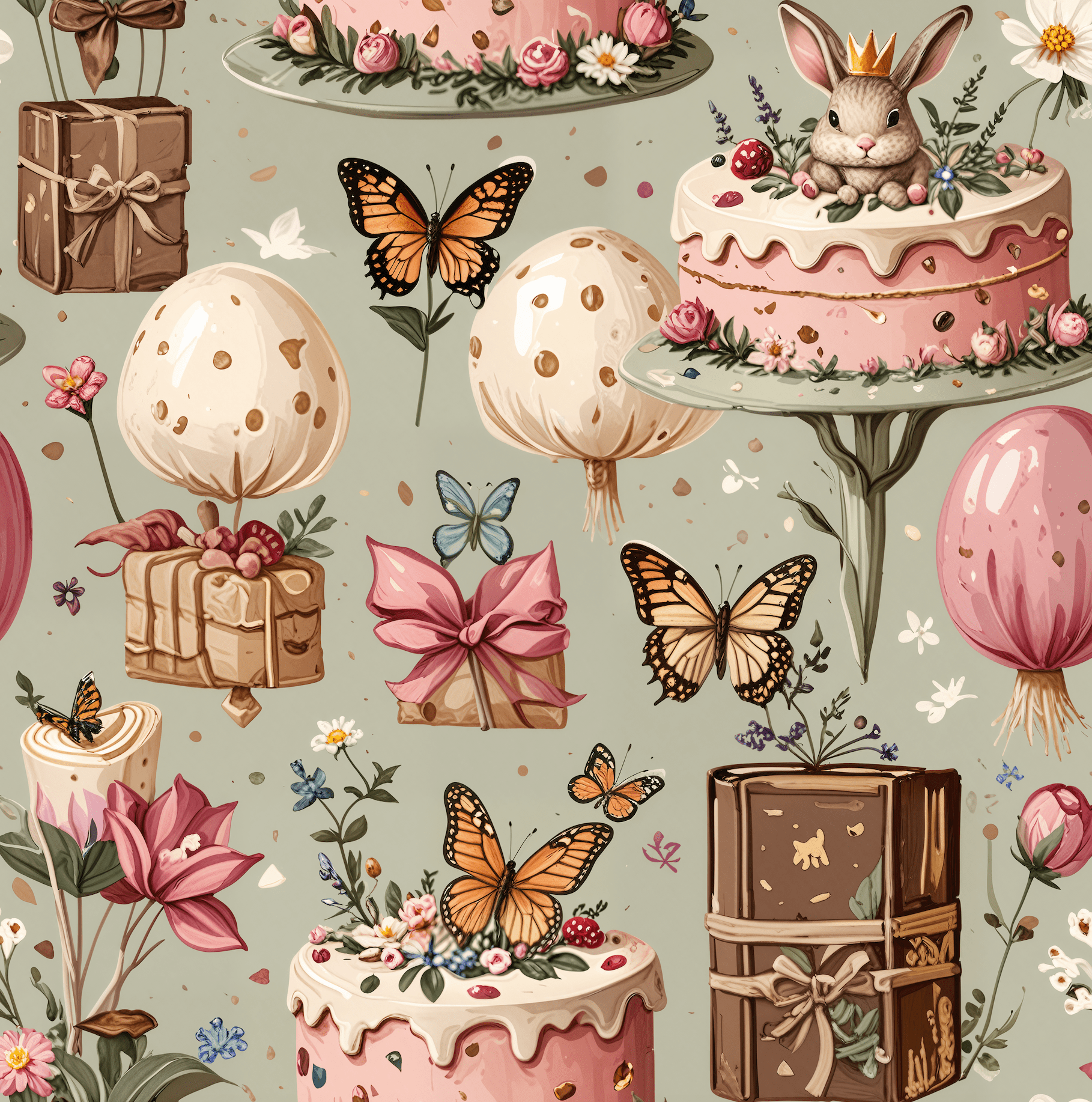 Charming Birthday Butterfly Gift Wrap