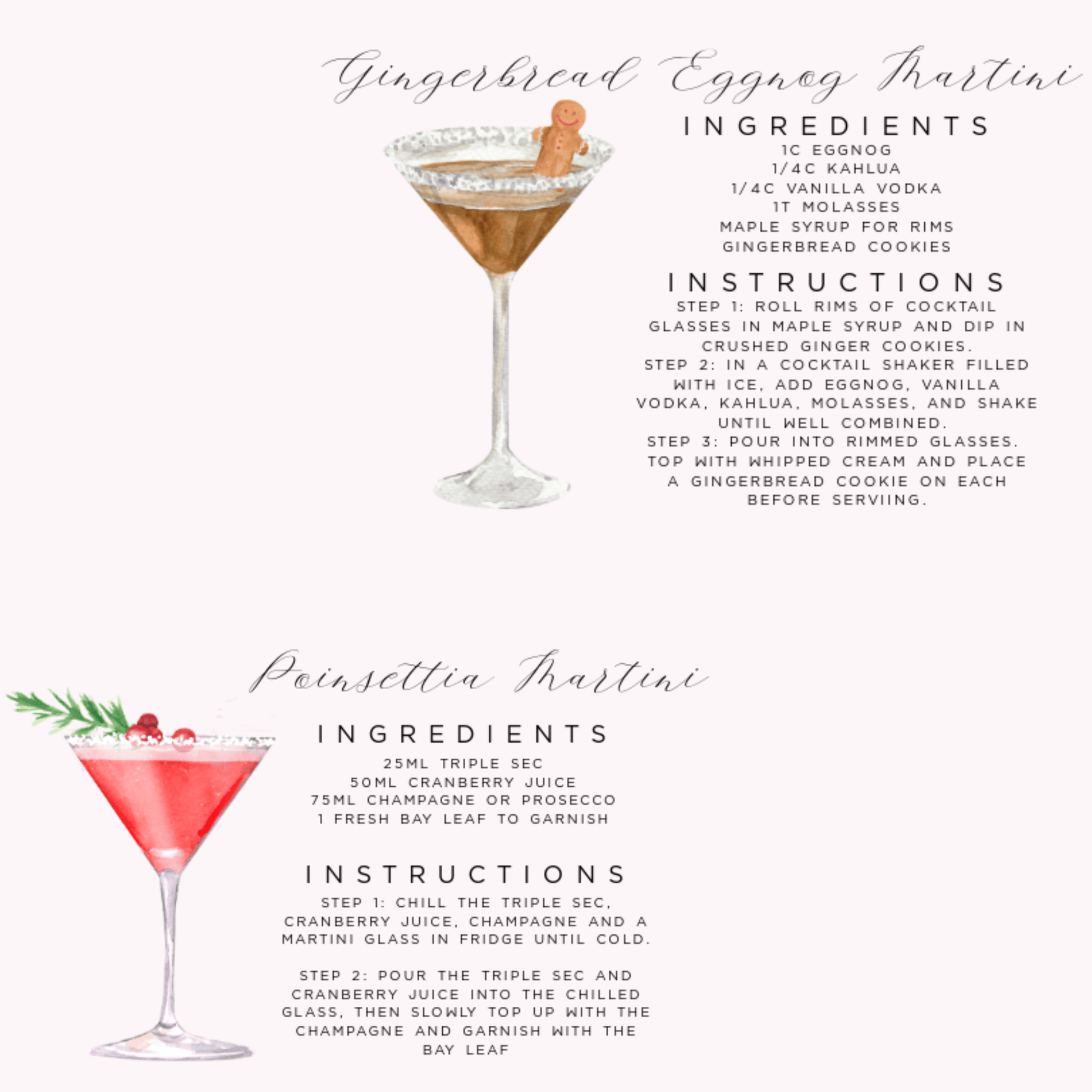 Tipsy Tinsel & Toasty Tid­ings - Cocktail Recipe - Print Wrapping Paper