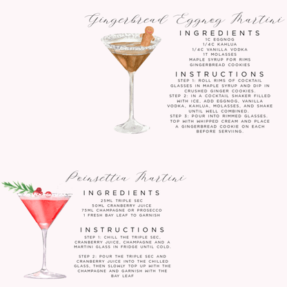 Tipsy Tinsel & Toasty Tid­ings - Cocktail Recipe - Print Wrapping Paper