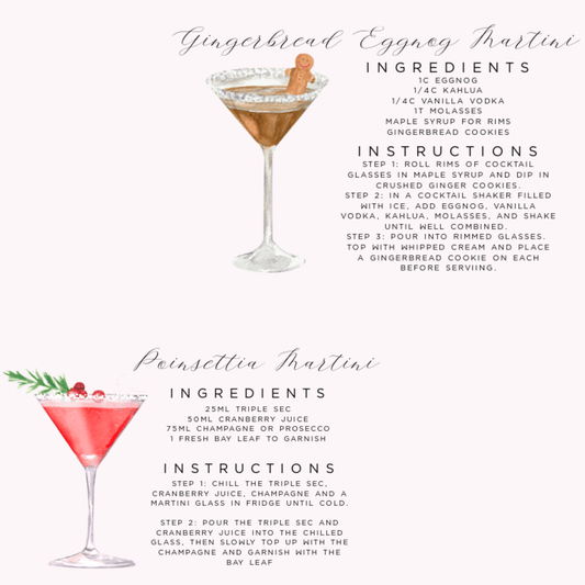 Tipsy Tinsel & Toasty Tid­ings - Cocktail Recipe - Print Wrapping Paper
