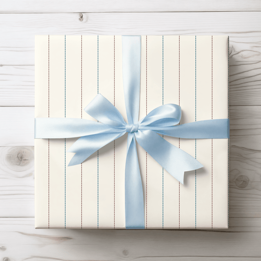 Elegant Stripe Wrapping Paper (cream, red, blue)
