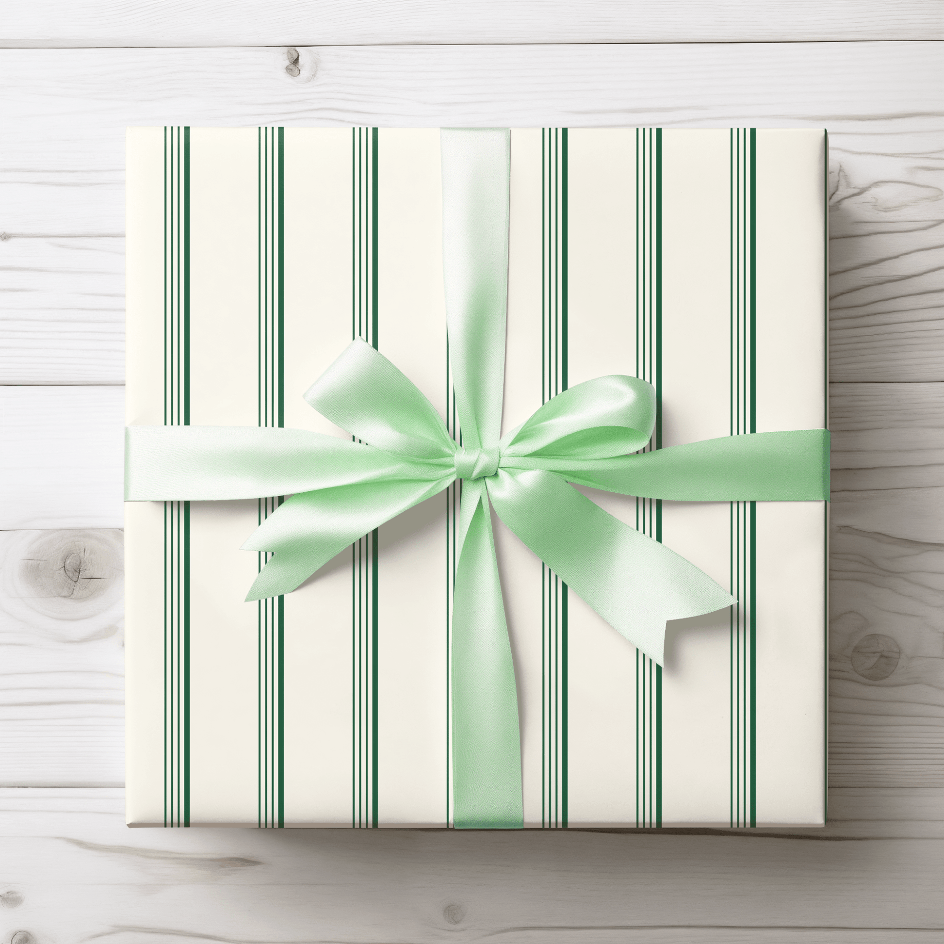 Elegant Green Striped Wrapping Paper