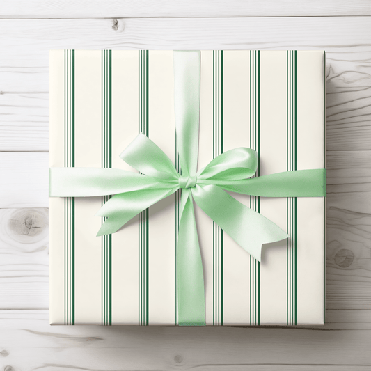 Elegant Green Striped Wrapping Paper