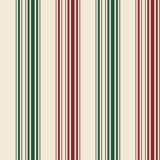 Festive Red & Green Striped Wrapping Paper