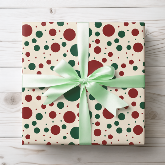 Festive Red & Green Dot Wrapping Paper