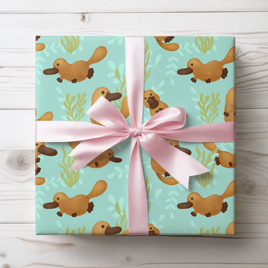Cute Platypus Themed Wrapping Paper