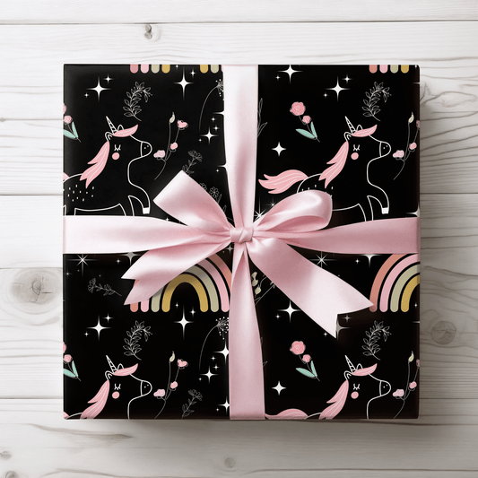 Black Unicorn Rainbow Design