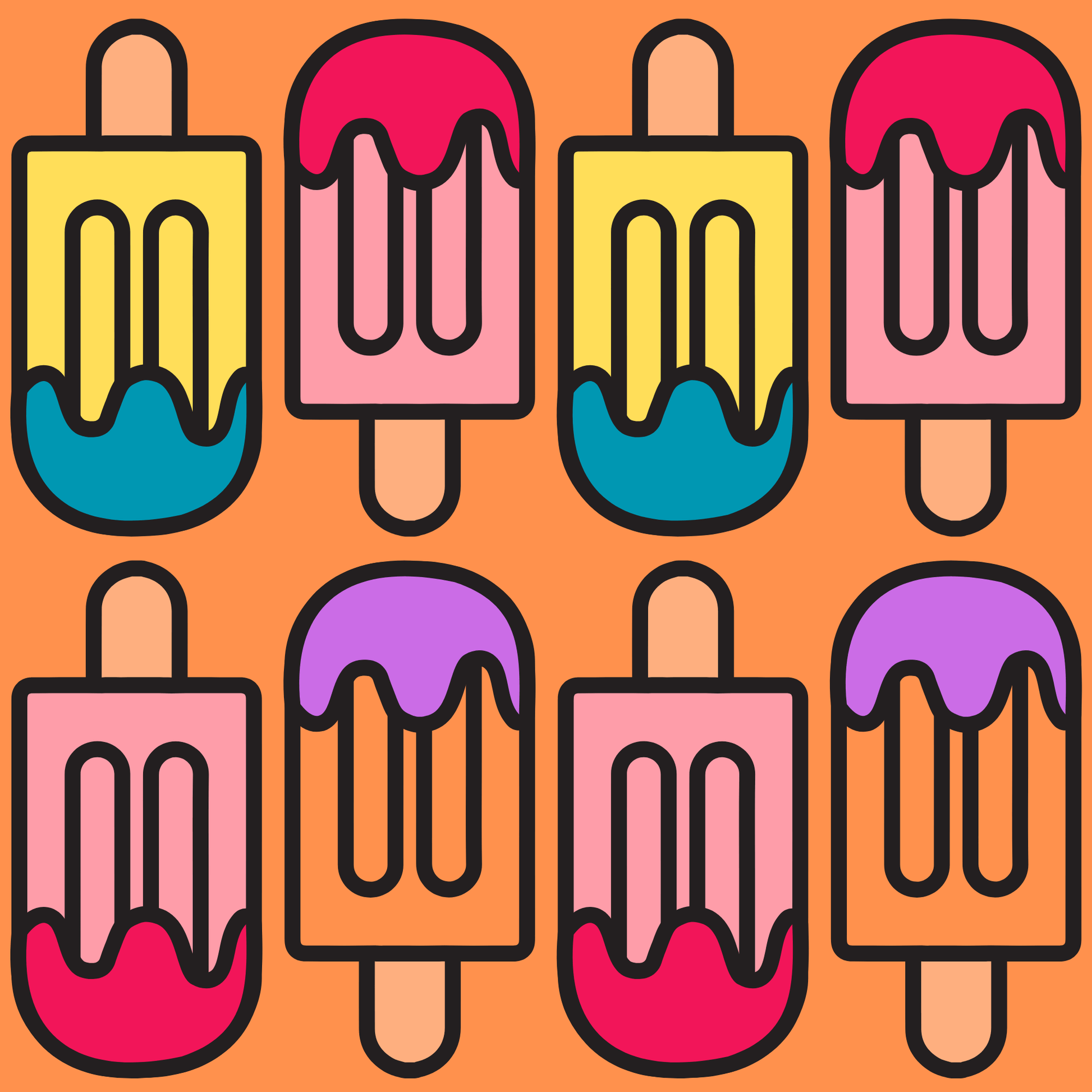 Colorful Orange Popsicle Wrapping Paper