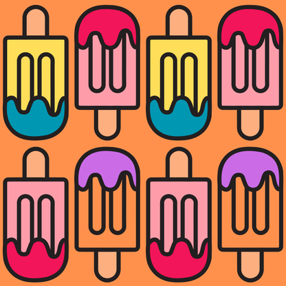 Colorful Orange Popsicle Wrapping Paper