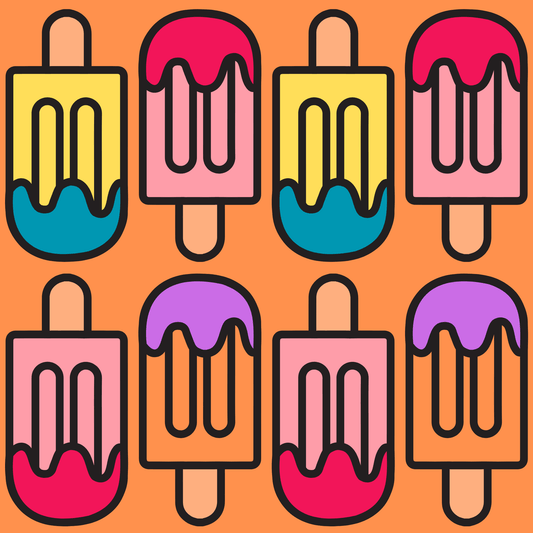 Colorful Orange Popsicle Wrapping Paper