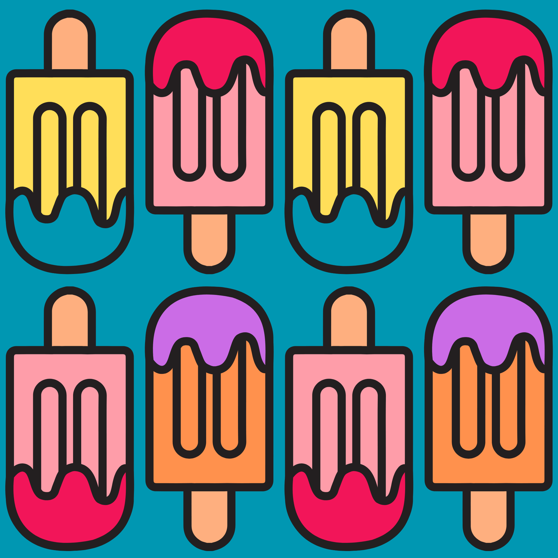 Colorful Blue Popsicle Pop Art Design