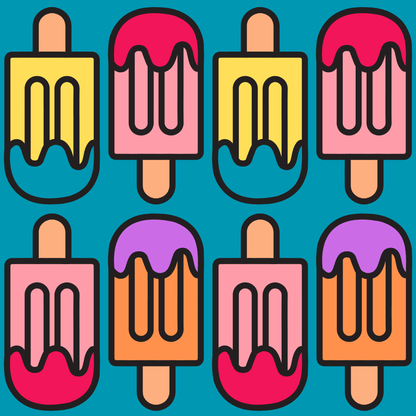 Colorful Blue Popsicle Pop Art Design