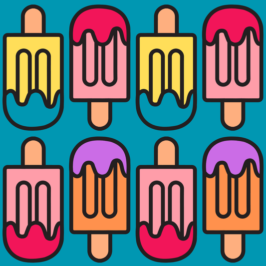 Colorful Blue Popsicle Pop Art Design