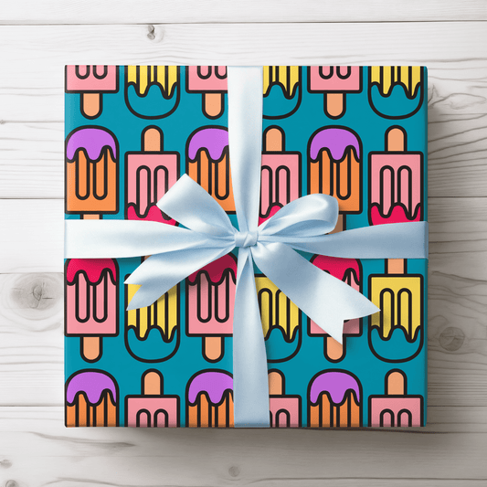 Colorful Blue Popsicle Pop Art Design
