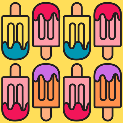 Colorful Yellow Popsicle Wrapping Paper