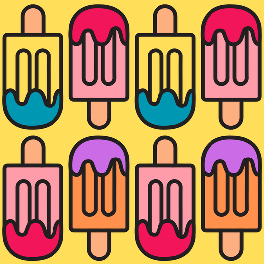 Colorful Yellow Popsicle Wrapping Paper