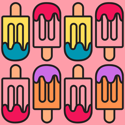 Colorful Pink Ice Cream Wrapping Paper