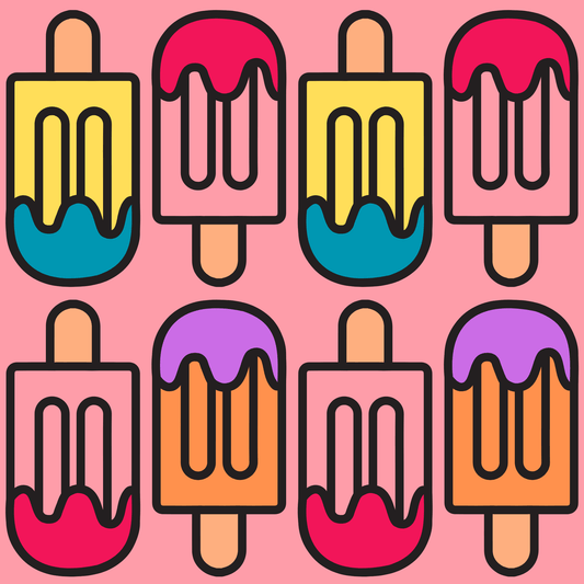 Colorful Pink Ice Cream Wrapping Paper
