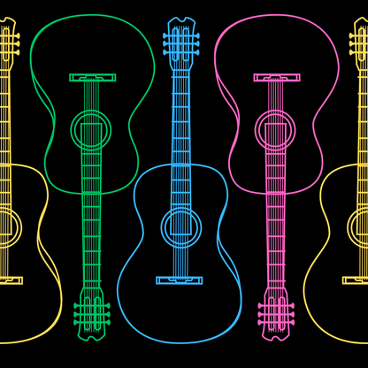 Wrapping Paper - Neon Guitar Design