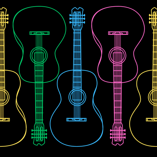 Wrapping Paper - Neon Guitar Design