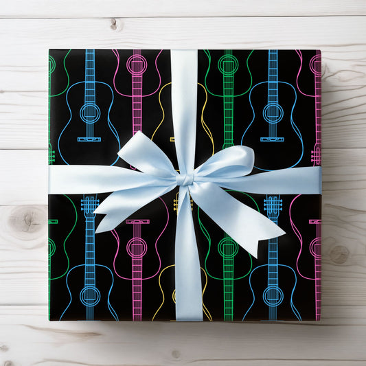 Wrapping Paper - Neon Guitar Design