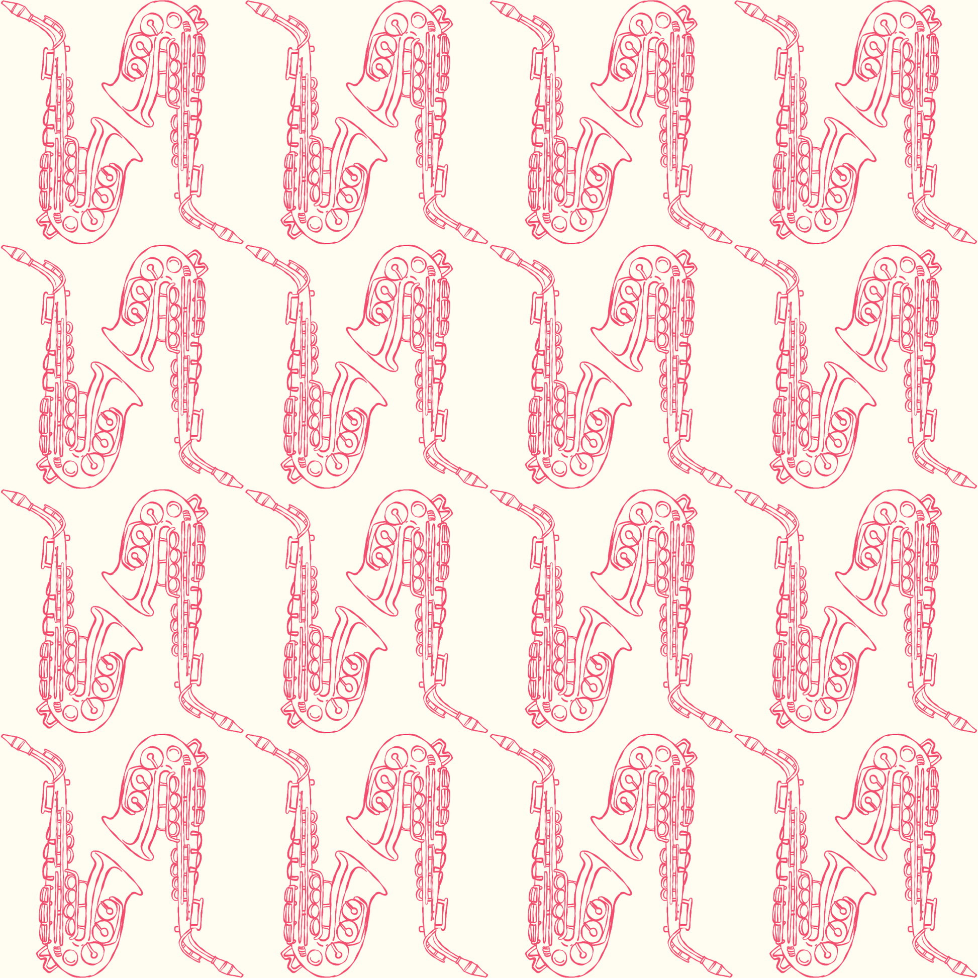 Chic Pink Saxophone Patterned Wrapping Paper