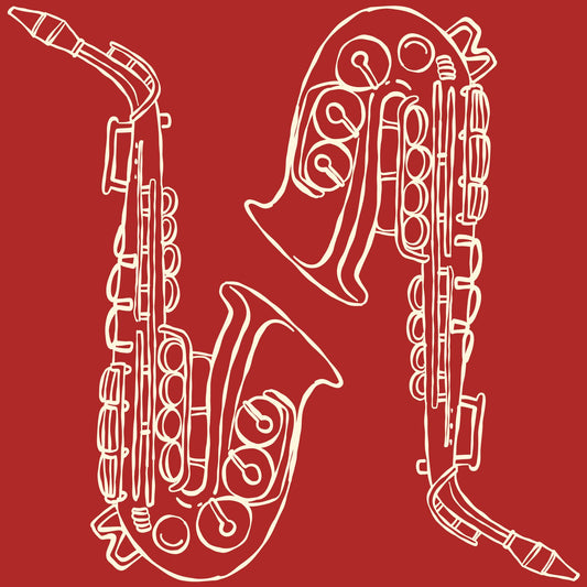 Gift Wrap - Saxophone Design, Music Lover's Wrapping Papers