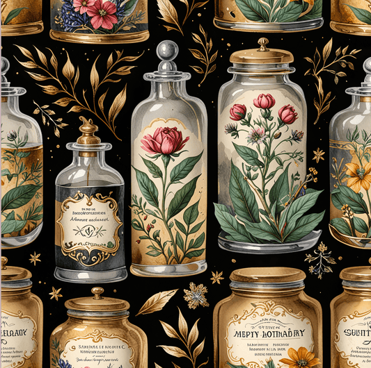 Wrapping Paper - Elegant Apothecary Vintage - Inspired Design
