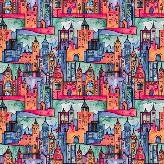 Wrapping Papers - Vibrant Abstract Cityscape