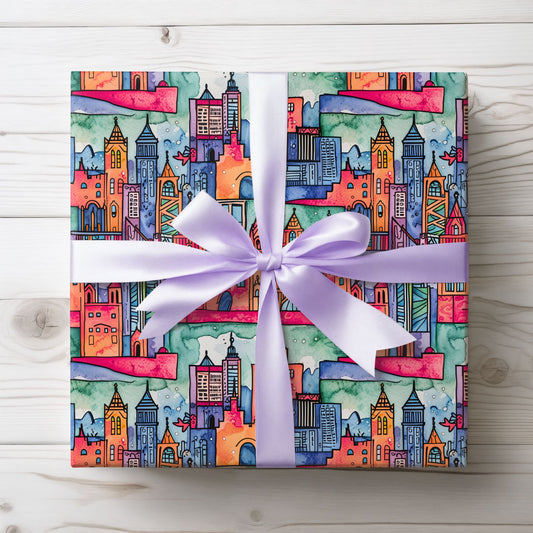 Wrapping Papers - Vibrant Abstract Cityscape