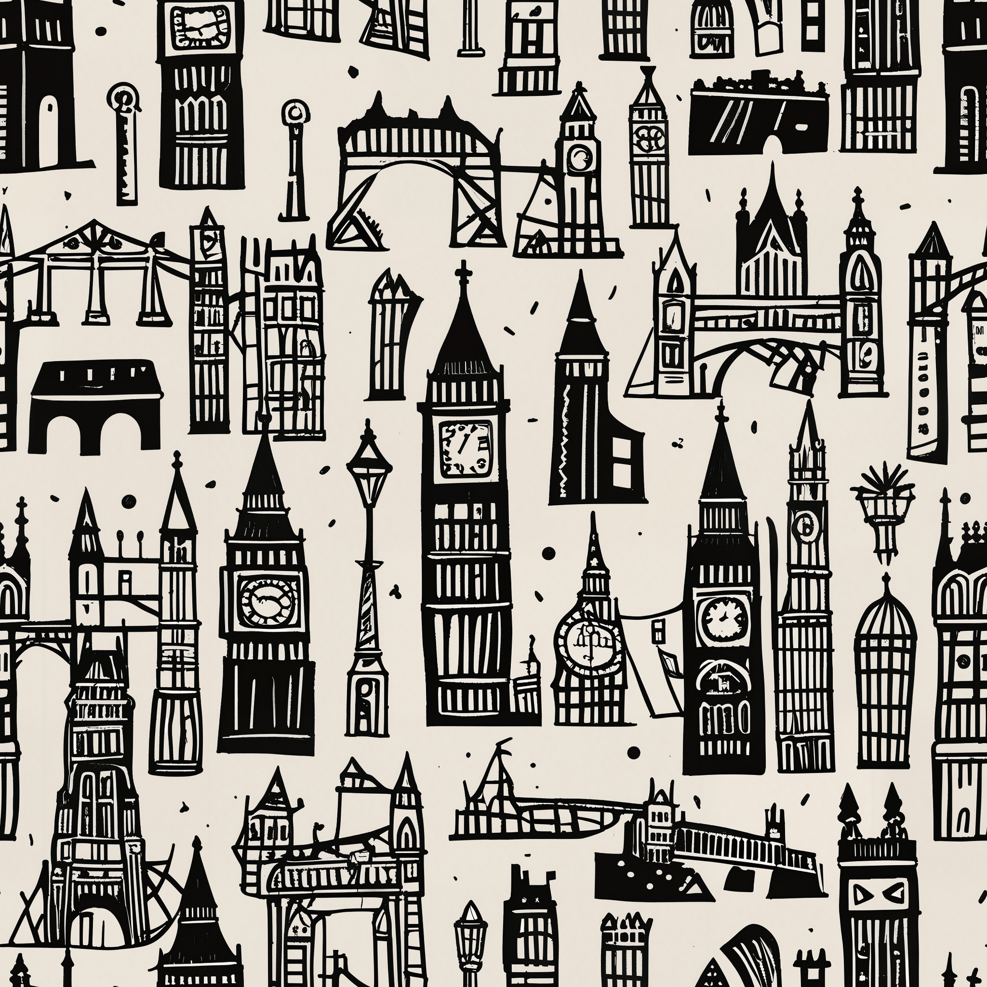 Wrapping Papers - Artistic Abstract Cityscape