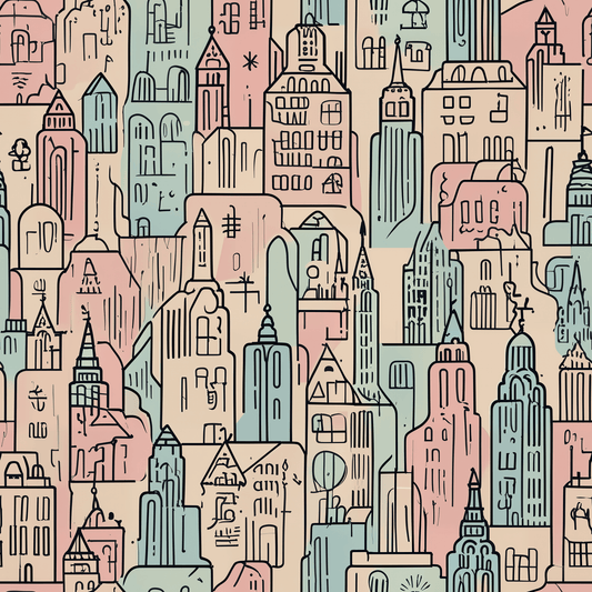 Abstract Cityscape Gift Wrap Paper