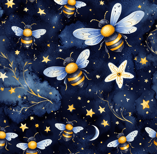Whimsical Stars and Bees Gift Wrap Roll