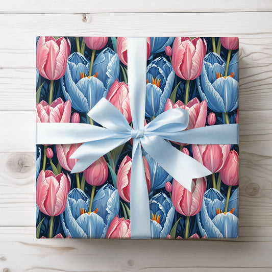 Vibrant Tulip Floral Wrapping Paper
