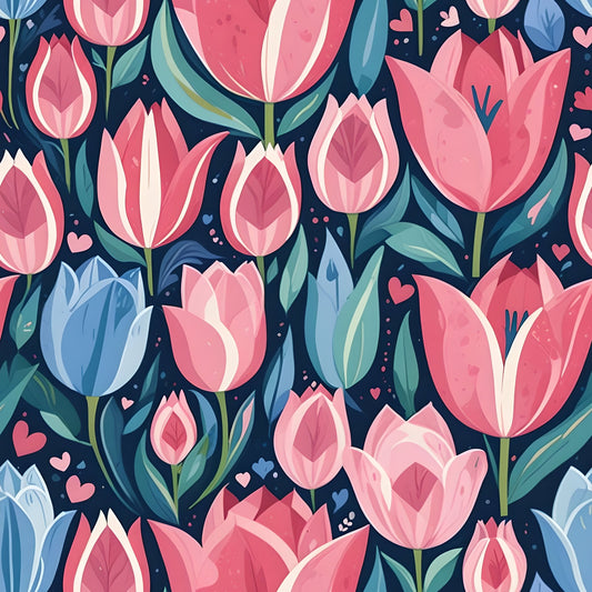 Vibrant Tulip Floral Wrapping Paper Roll