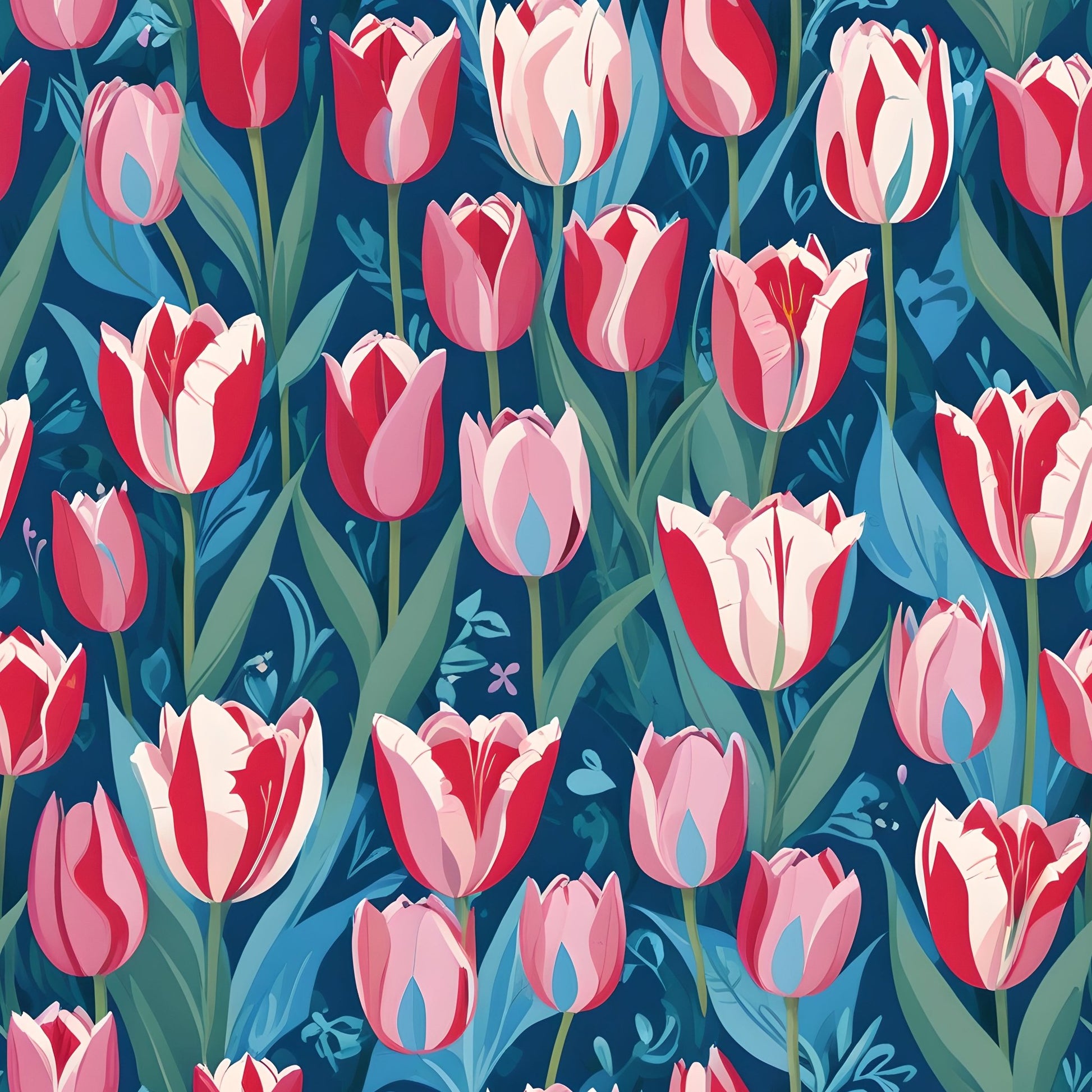 Vibrant Tulip Floral Wrapping Paper