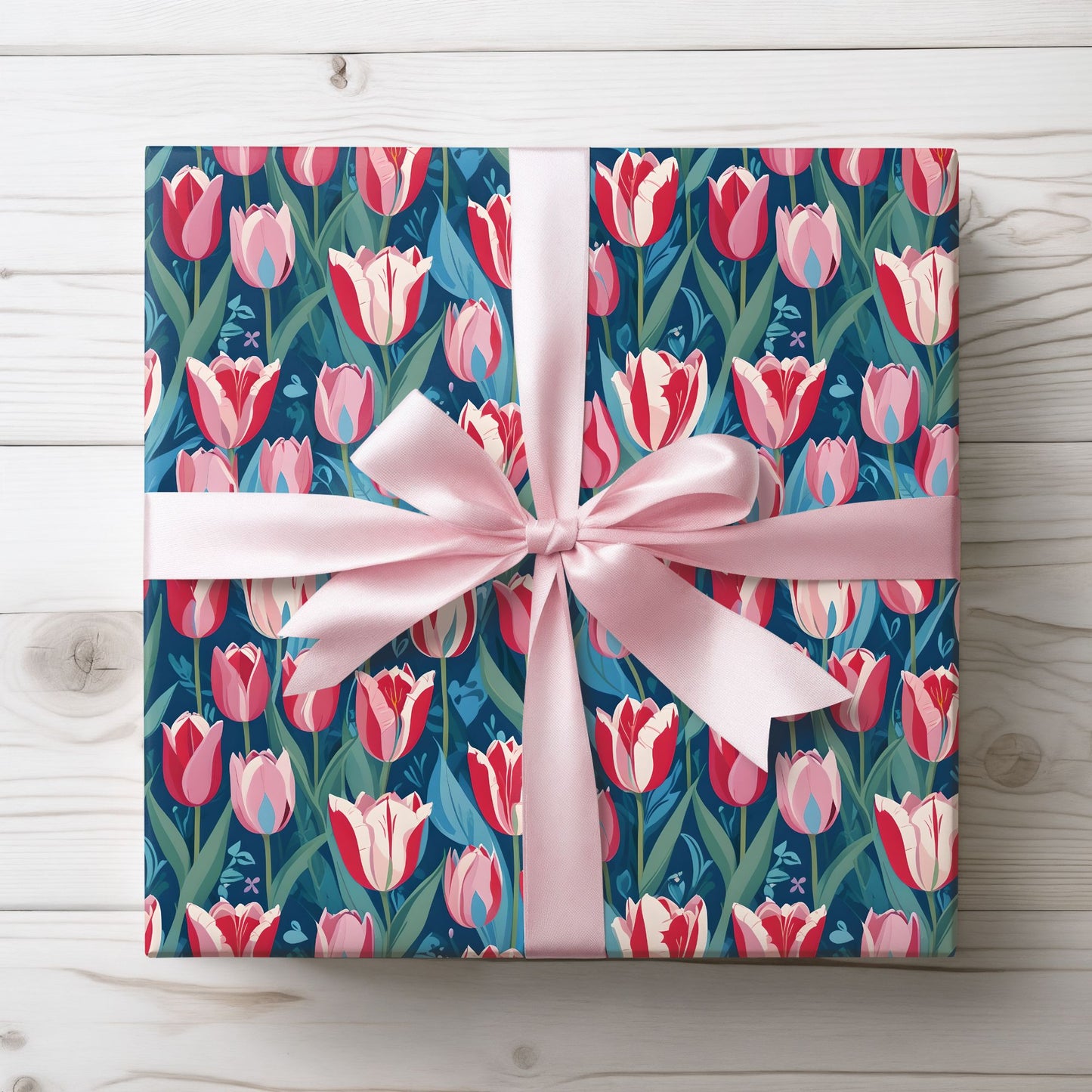 Vibrant Tulip Floral Wrapping Paper