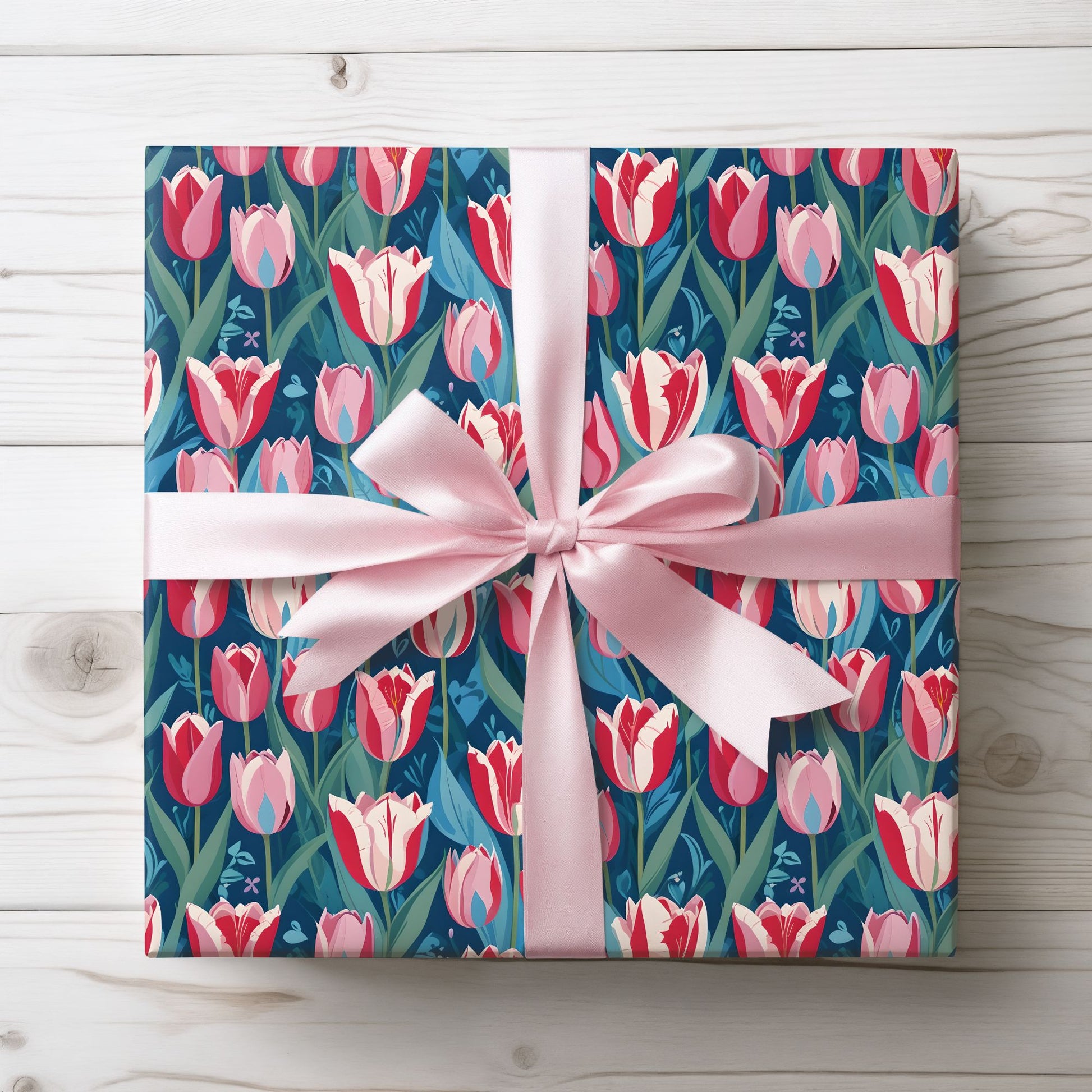 Vibrant Tulip Floral Wrapping Paper