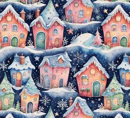 Twinkle Town – Whimsical Christmas Village Wrapping Paper