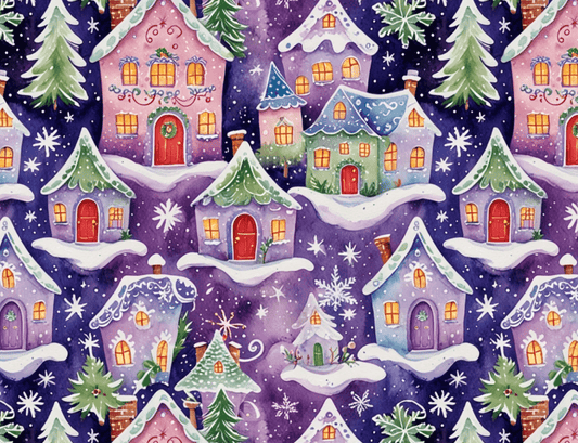 Merryville Magic – Enchanted Christmas Village Wrapping Paper
