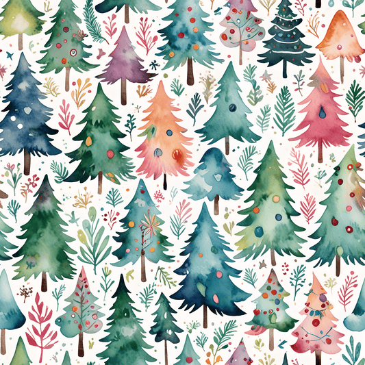 Wrapping Papers - Colorful Christmas Trees
