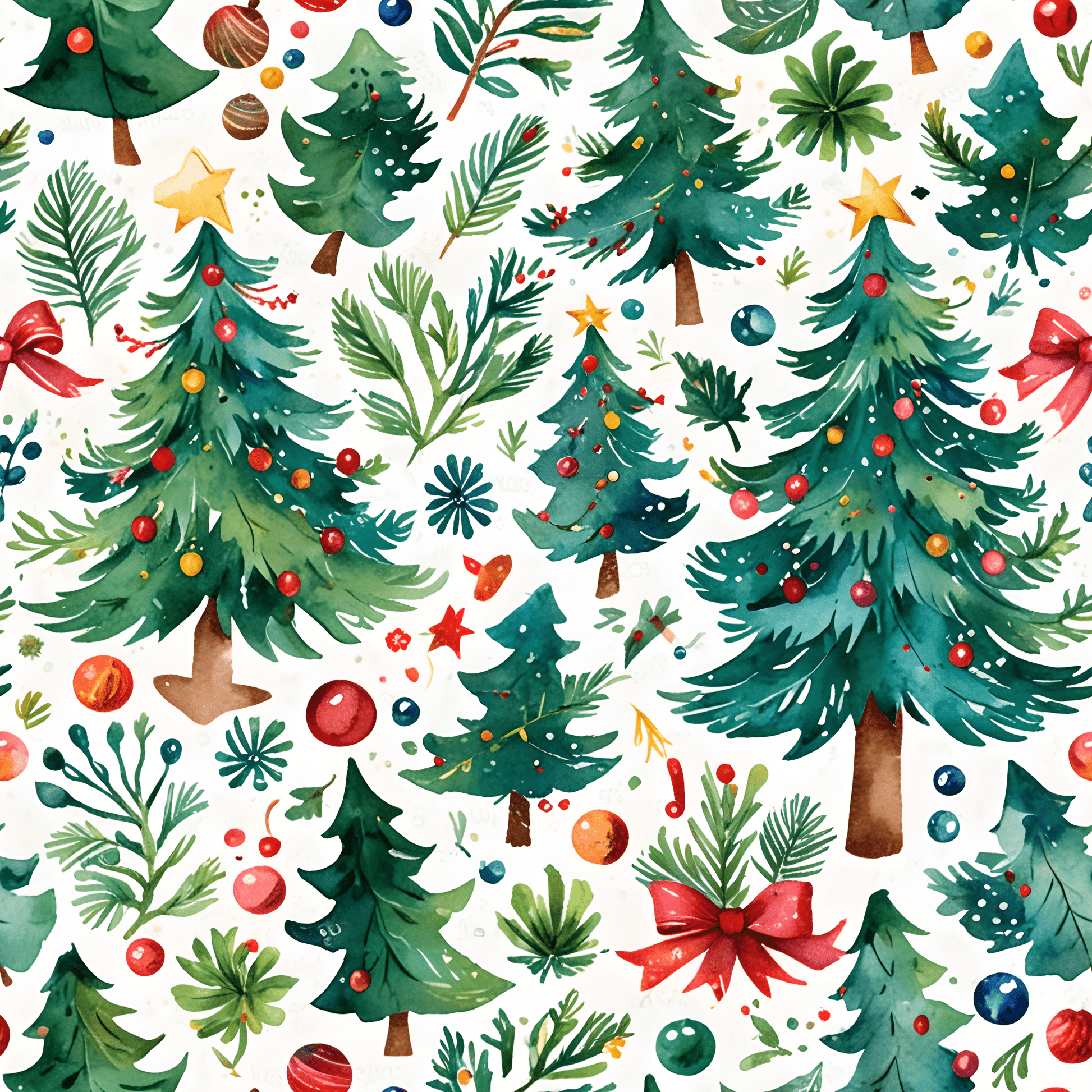 Fir Real Festive – Watercolor Christmas Tree Forest Wrapping Paper