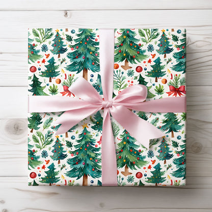 Fir Real Festive – Watercolor Christmas Tree Forest Wrapping Paper