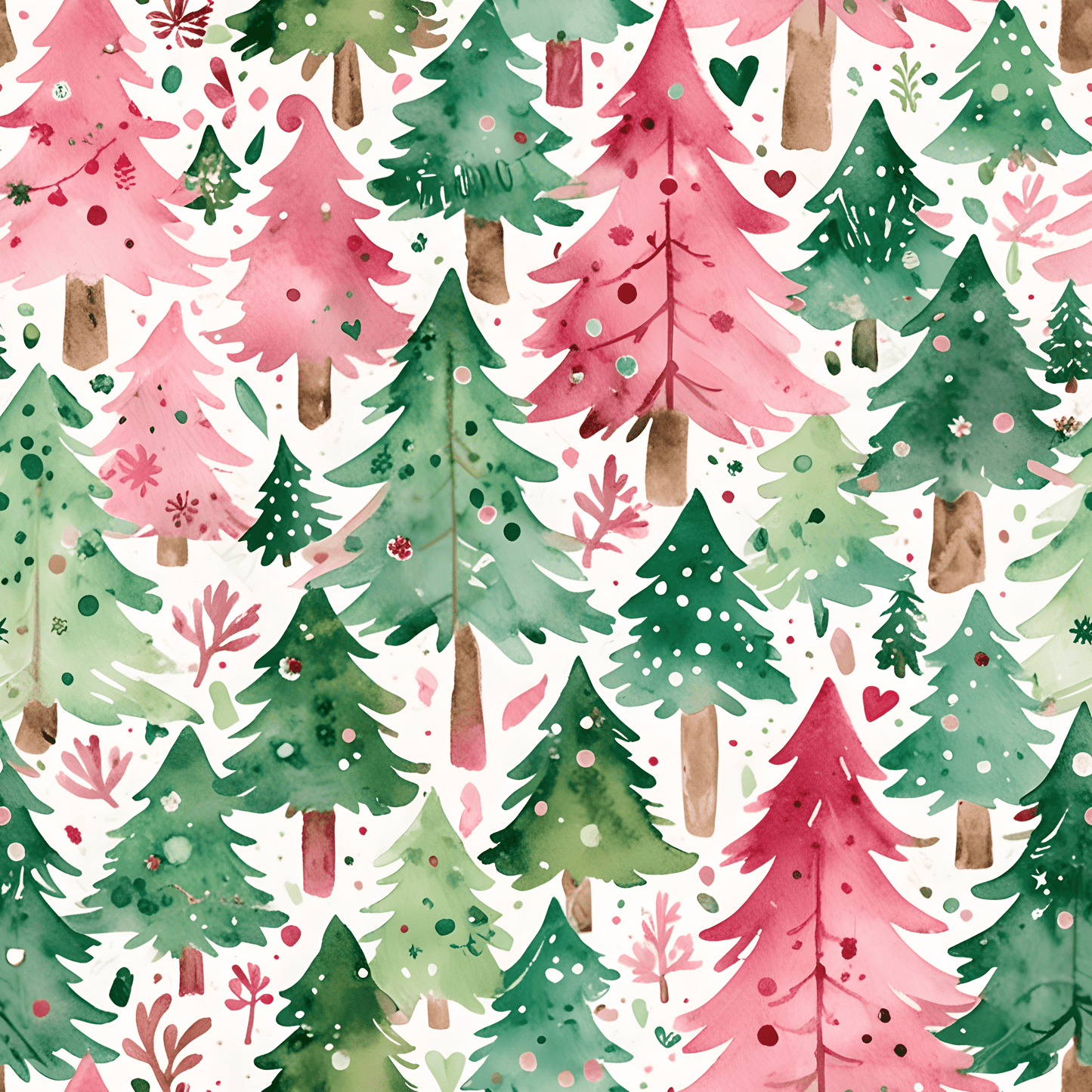 Pastel Pines & Peppermint Dreams – Whimsical Christmas Tree Wrapping Paper