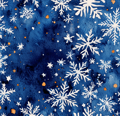 Snow Dazed – Midnight Blue Snowflake Wrapping Paper