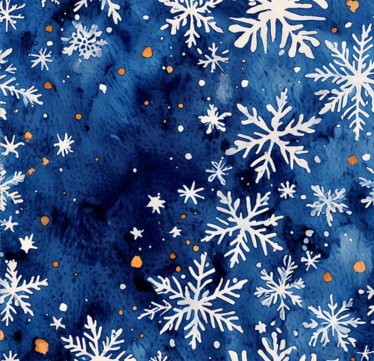Snow Dazed – Midnight Blue Snowflake Wrapping Paper