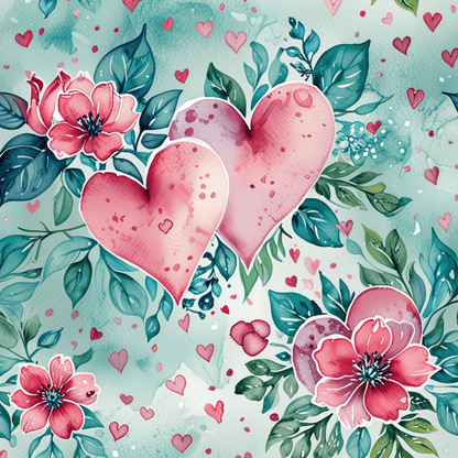 Blue & Pink Floral Gift Wrap