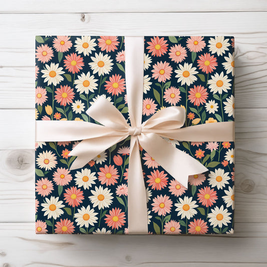 Colorful Daisy Floral Wrapping Paper